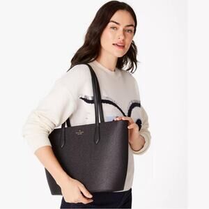 Kate Spade NWT Glimmer Tote black glitter shimmer metallic winter holiday
